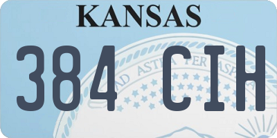 KS license plate 384CIH