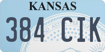 KS license plate 384CIK