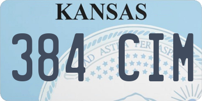 KS license plate 384CIM