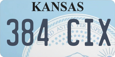 KS license plate 384CIX