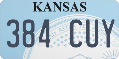 KS license plate 384CUY