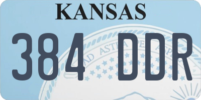 KS license plate 384DDR