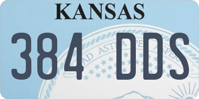 KS license plate 384DDS