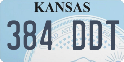 KS license plate 384DDT