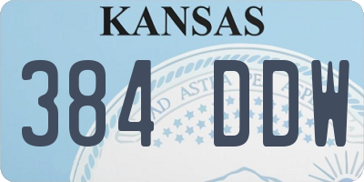 KS license plate 384DDW