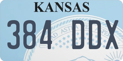 KS license plate 384DDX
