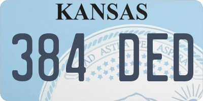KS license plate 384DED