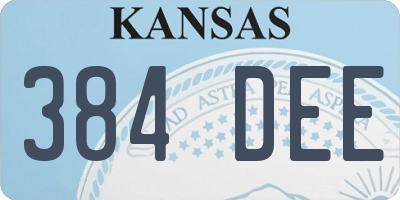 KS license plate 384DEE