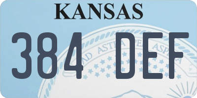 KS license plate 384DEF