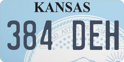 KS license plate 384DEH