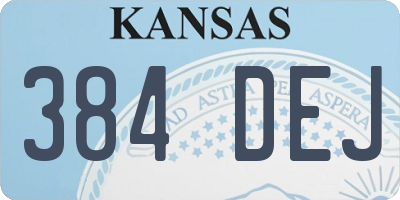KS license plate 384DEJ