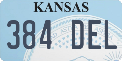 KS license plate 384DEL