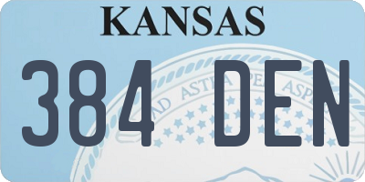 KS license plate 384DEN