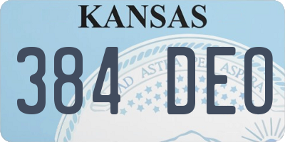 KS license plate 384DEO