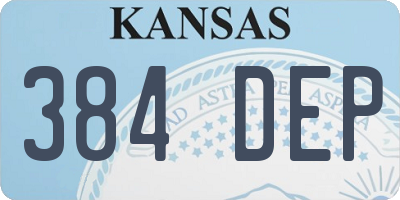 KS license plate 384DEP