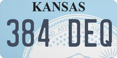 KS license plate 384DEQ