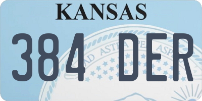 KS license plate 384DER