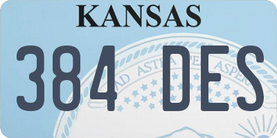 KS license plate 384DES