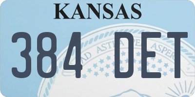 KS license plate 384DET