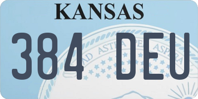 KS license plate 384DEU