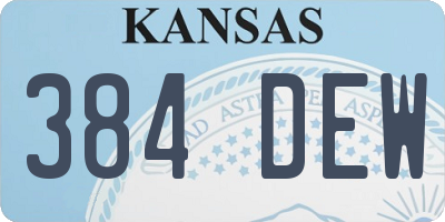 KS license plate 384DEW