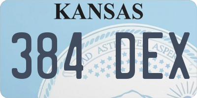 KS license plate 384DEX