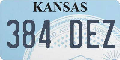 KS license plate 384DEZ