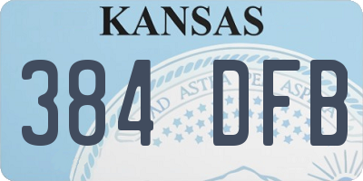 KS license plate 384DFB