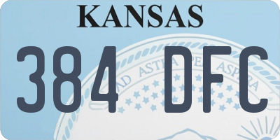 KS license plate 384DFC