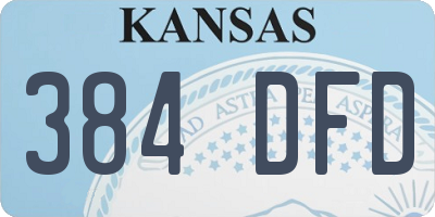 KS license plate 384DFD