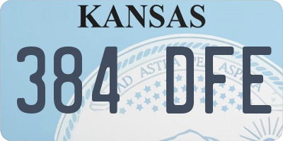 KS license plate 384DFE