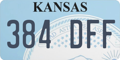 KS license plate 384DFF