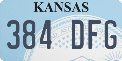 KS license plate 384DFG