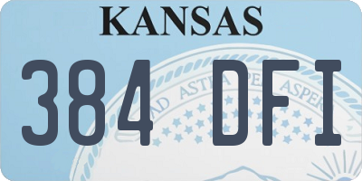 KS license plate 384DFI