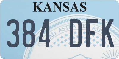 KS license plate 384DFK