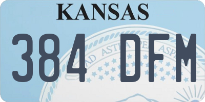 KS license plate 384DFM