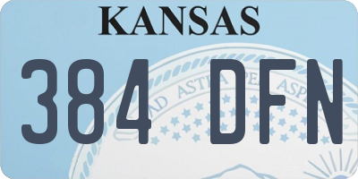 KS license plate 384DFN