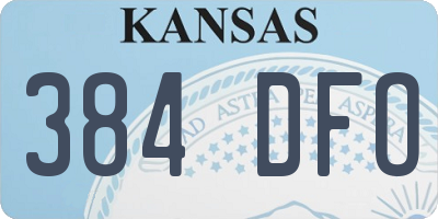 KS license plate 384DFO