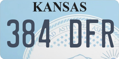 KS license plate 384DFR