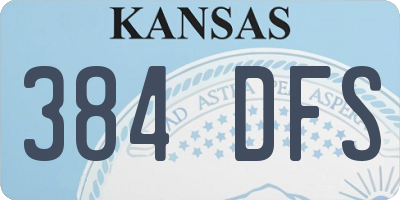 KS license plate 384DFS