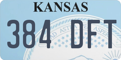 KS license plate 384DFT