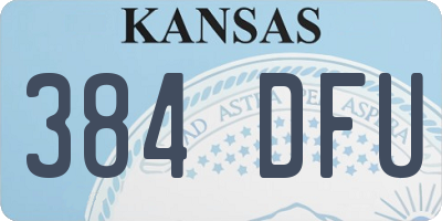 KS license plate 384DFU