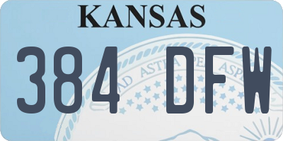 KS license plate 384DFW