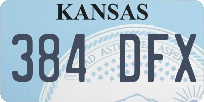 KS license plate 384DFX
