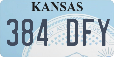 KS license plate 384DFY