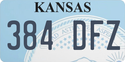 KS license plate 384DFZ