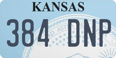 KS license plate 384DNP