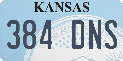 KS license plate 384DNS