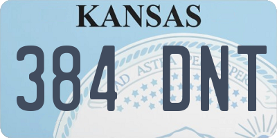 KS license plate 384DNT