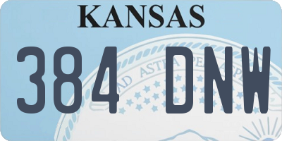 KS license plate 384DNW